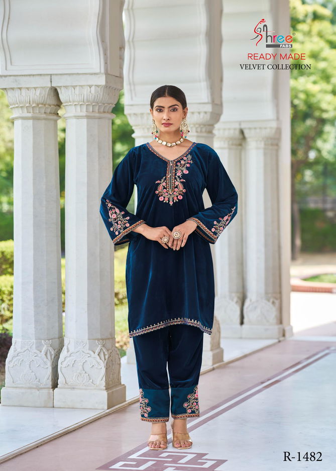 R 1482 Shree Velvet Embroidery Pakistani Suits Wholesale Shop In Surat